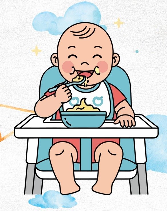 Baby Eating Illustration